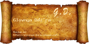 Glovnya Dóra névjegykártya